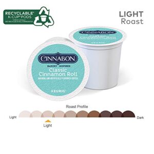 Cinnabon Classic Cinnamon Roll, Single-Serve Keurig K-Cup Pods, Flavored Coffee, 12 Count (Pack of 6)