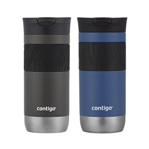 Contigo Byron 2.0 Stainless Steel Insulated Travel Mug - 2 Pack, 16 oz - With SnapSeal Lid and Grip - 6 Hours Hot, Ideal for Coffee and Tea - Blue Corn & Sake