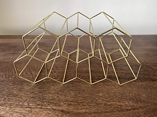 Modern Contemporary Rustic Minimalist Gold Color Free Standing Sturdy 9 Bottle Countertop Table Top Wine Rack Wine Holder Wine Storage with No Assembly Required