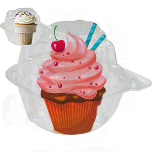 50 jumbo individual cupcake containers large strong quality clear individual cupcake and muffin containers plastic disposable single compartment cupcake containers individual jumbo cupcake containers)
