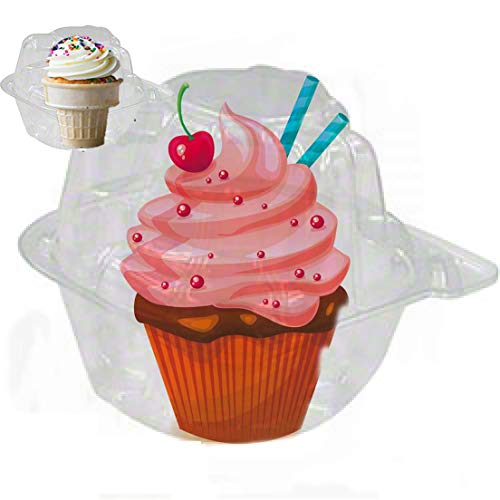 50 jumbo individual cupcake containers large Strong Quality Clear individual Cupcake and Muffin Containers plastic disposable single Compartment cupcake containers individual jumbo cupcake containers)