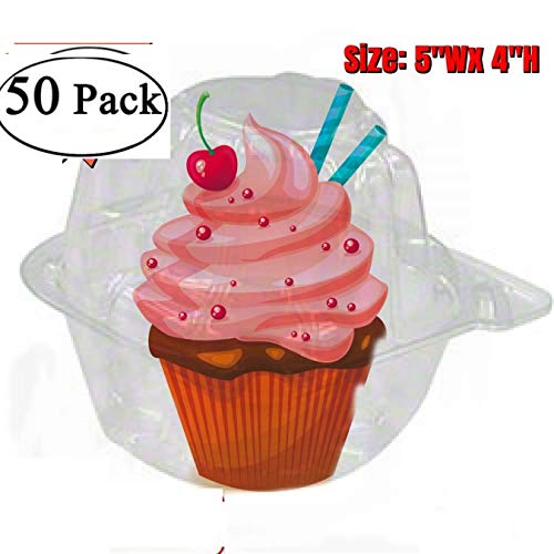 50 jumbo individual cupcake containers large Strong Quality Clear individual Cupcake and Muffin Containers plastic disposable single Compartment cupcake containers individual jumbo cupcake containers)