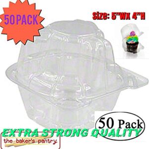 50 jumbo individual cupcake containers large Strong Quality Clear individual Cupcake and Muffin Containers plastic disposable single Compartment cupcake containers individual jumbo cupcake containers)