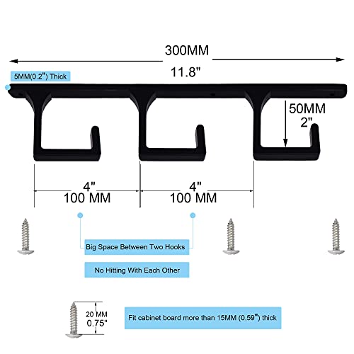 YYST Under Cabinet Mug Hanger Mug Holder Cup Holder Hanger Organizer Racks for Coffee Mugs, Tea Cups (2)