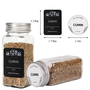 Tebery 360PCS Minimalist Preprinted Spice Jar Labels, Waterproof Spice Stickers Kitchen Pantry Labels, Organization for Jars Bottles Containers Bins(Black/White)