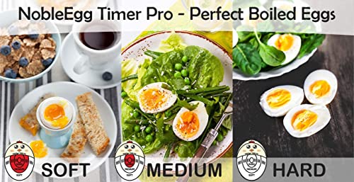 NobleEgg Egg Timer Pro | Soft Hard Boiled Egg Timer That Changes Color When Done | No BPA, Certified