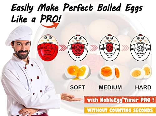 NobleEgg Egg Timer Pro | Soft Hard Boiled Egg Timer That Changes Color When Done | No BPA, Certified