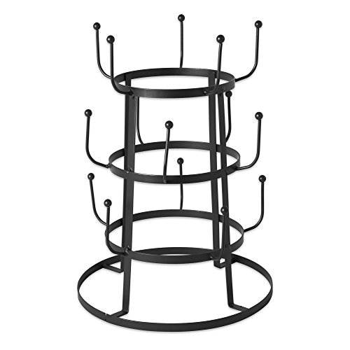 DII Metal Kitchen Storage Collection 3-Tier Mug Tree Stand, 9.5x12.75, Vintage Black