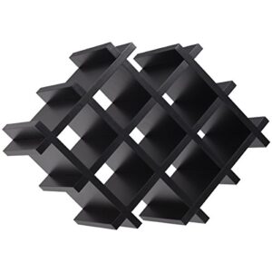 Giantex Set of 5 Wall Mount Wine Rack Set w/ Storage Shelves and Glass Holder (Black)