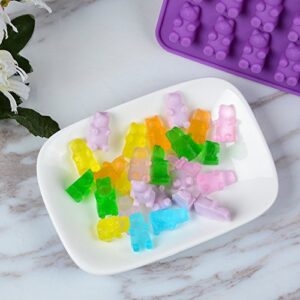 Gummy Bear Candy Molds Silicone - Chocolate Gummy Molds with 2 Droppers Nonstick Food Grade Silicone Pack of 4