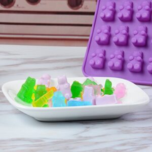 Gummy Bear Candy Molds Silicone - Chocolate Gummy Molds with 2 Droppers Nonstick Food Grade Silicone Pack of 4