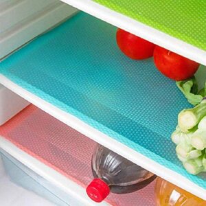 soqool 8 pcs refrigerator mats fridge shelf mats kitchen shelf liners drawer and cabinet liners washable table placemats, easy to clean (2green+ 2blue+ 2pink+ 2white)