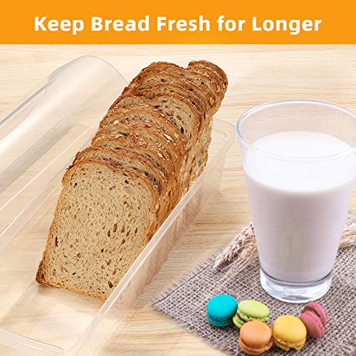 Youngever Plastic Bread Container, Bread Storage Bin, Bread Box for Countertop