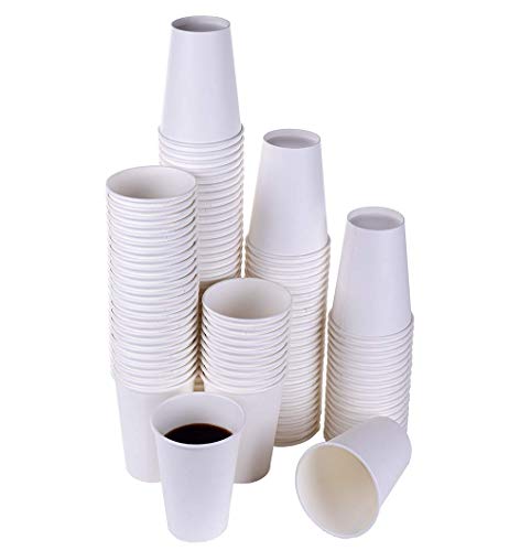 TashiBox White Hot Drink 120 Count - 12 Oz Disposable Paper Coffee Cups