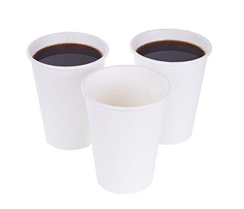 TashiBox White Hot Drink 120 Count - 12 Oz Disposable Paper Coffee Cups