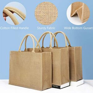 Segarty Tote Bags, 1 Pack Large Burlap Jute Reusable Canvas Gift Favors Bag with Handles Blank Totes Bulk for Bridesmaid Wedding, Women Market Grocery Shopping, Bachelorette Party, Beach Trip, DIY