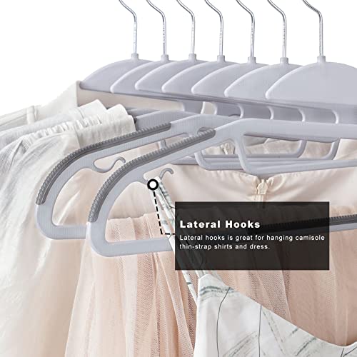 Heavy Duty Plastic Hangers 60 Pack with Non-Slip Design,0.2 Inches Thick,360°Swivel Hook Space Saving Organizer for Bedroom Closet,Shirts,Pants,Strong Enough for Coat (New S Shaped)