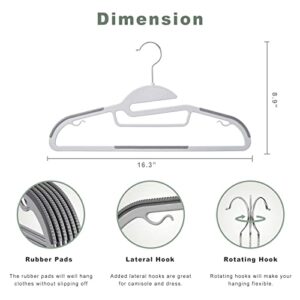 Heavy Duty Plastic Hangers 60 Pack with Non-Slip Design,0.2 Inches Thick,360°Swivel Hook Space Saving Organizer for Bedroom Closet,Shirts,Pants,Strong Enough for Coat (New S Shaped)