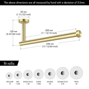 KES Kitchen Paper Towel Holder Brushed Brass for 11-Inch Long Paper Towel Roll Wall Mount Dispenser SUS 304 Stainless Steel, A2175S30-BZ