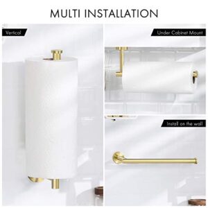 KES Kitchen Paper Towel Holder Brushed Brass for 11-Inch Long Paper Towel Roll Wall Mount Dispenser SUS 304 Stainless Steel, A2175S30-BZ