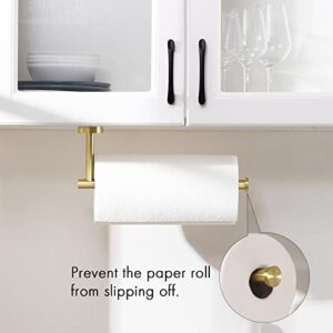 KES Kitchen Paper Towel Holder Brushed Brass for 11-Inch Long Paper Towel Roll Wall Mount Dispenser SUS 304 Stainless Steel, A2175S30-BZ