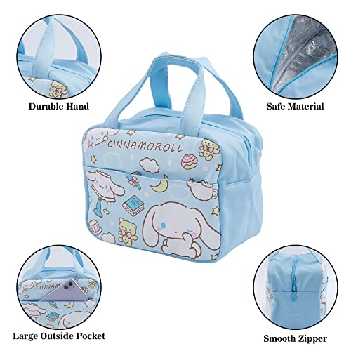 Anime Lunch Box Bag Cartoon Lunch Holder Layer Insulated Lunch Cooler Bag for Women Mens Boy Girl Work School Picnic (LB Cin)