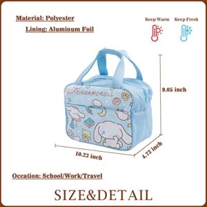 Anime Lunch Box Bag Cartoon Lunch Holder Layer Insulated Lunch Cooler Bag for Women Mens Boy Girl Work School Picnic (LB Cin)