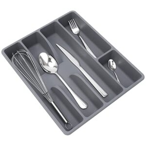 Besilord Silverware Tray for Drawer Kitchen Drawer Organizer Silverware Holder Utensil Organizer Cutlery Organizer Tray Plastic Flatware Organizers