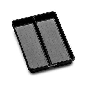 madesmart utensil tray-carbon collection 2 compartments, soft-grip lining & non-slip feet & bpa-free, small