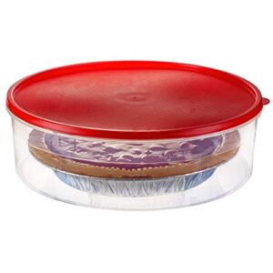 2 Pack - Zilpoo Plastic Round Food Storage Containers with Lid, 10.5" Covered Pie Keeper, Christmas Cookie, Cupcake Carrier, Cheesecake Holder