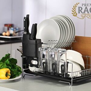 Premium Racks Professional Dish Rack - 304 Stainless Steel - Fully Customizable - Microfiber Mat Included - Modern Design - Large Capacity