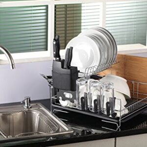 Premium Racks Professional Dish Rack - 304 Stainless Steel - Fully Customizable - Microfiber Mat Included - Modern Design - Large Capacity