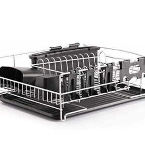 Premium Racks Professional Dish Rack - 304 Stainless Steel - Fully Customizable - Microfiber Mat Included - Modern Design - Large Capacity