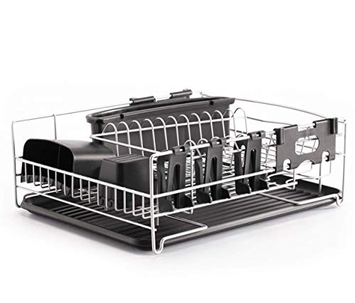 Premium Racks Professional Dish Rack - 304 Stainless Steel - Fully Customizable - Microfiber Mat Included - Modern Design - Large Capacity