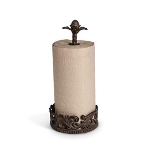 paper towel holder in acanthus leaf cast metal