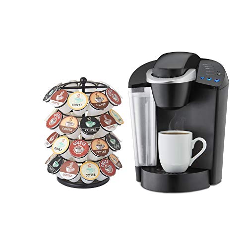 Nifty Coffee Pod Carousel – Compatible with K-Cups, 40 Pod Pack Storage, Spins 360-Degrees, Lazy Susan Platform, Modern Black Design, Home or Office Kitchen Counter Organizer