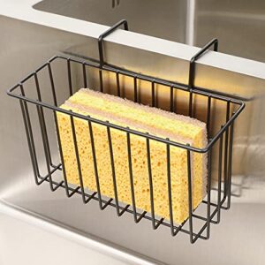 damita kitchen sponge holder sink basket sink caddy brush dishwashing liquid drainer rack black, small (7″x 2.7″x 3.5″)
