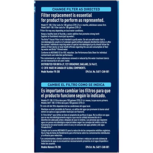 Brita Water Filter Replacements for Sink, Faucet Mount Water Filtration System for Tap Water, Reduces 99% of Lead, Chrome, 2 Count