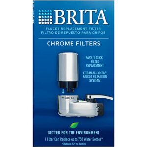 Brita Water Filter Replacements for Sink, Faucet Mount Water Filtration System for Tap Water, Reduces 99% of Lead, Chrome, 2 Count