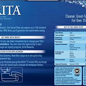 Brita Water Filter Replacements for Sink, Faucet Mount Water Filtration System for Tap Water, Reduces 99% of Lead, Chrome, 2 Count