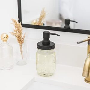 Jarmazing Products Mason Jar Soap Dispenser - Black - with 16 Ounce Ball Mason Jar - Made from Rust Proof Stainless Steel