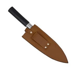 cowhide leather knife sheath, 8 inch chef knife guard, heavy duty universal knife cover or sleeves, chef meat cleaver sheath with belt loop(8.2″lx2.2″w)