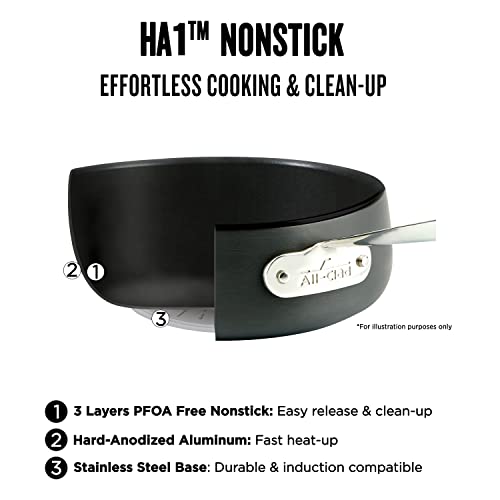 All-Clad E785S264/E785S263 HA1 Hard Anodized Nonstick 8 10-Inch Fry Pan Cookware Set, 2-Piece, Black