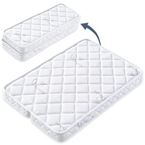 premium knitted fabric foldable pack and play mattress topper -odorless playpen mattresses pad,sturdy edges and non-toxic play yard mattress pad fits for graco & baby trend & pamo babe playard