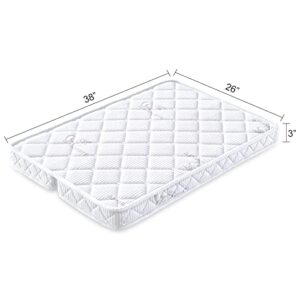 Premium Knitted Fabric Foldable Pack and Play Mattress Topper -Odorless Playpen Mattresses Pad,Sturdy Edges and Non-Toxic Play Yard Mattress Pad Fits for Graco & Baby Trend & Pamo Babe Playard