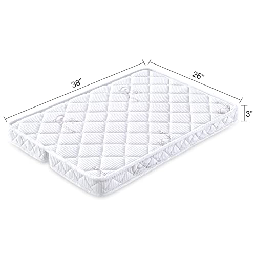 Premium Knitted Fabric Foldable Pack and Play Mattress Topper -Odorless Playpen Mattresses Pad,Sturdy Edges and Non-Toxic Play Yard Mattress Pad Fits for Graco & Baby Trend & Pamo Babe Playard