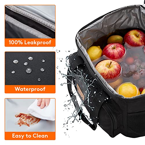 Lifewit Large Lunch Bag 24-Can (15L) Insulated Lunch Box Soft Cooler Cooling Tote for Adult Men Women, Black