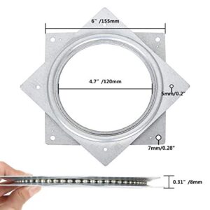 6 inch Lazy Susan Hardware, 8 Pcak Lazy Susan Turntable Bearing 5/16" Thick 100lbs for Turntable, Serving Trays, Kitchen Storage Racks, Craft Table, Rotating Bearing Plate