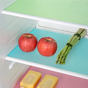 8pcs refrigerator liners for shelves washable, fridge shelf liners nonslip, refrigerator mats liner for glass shelves, shinywear fridge liners for freezer cupboard cabinet drawer, 4 color