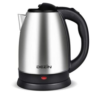 dezin electric kettle upgraded, bpa free 2l stainless steel tea kettle, fast boil water warmer with auto shut off and boil dry protection tech for coffee, tea, beverages